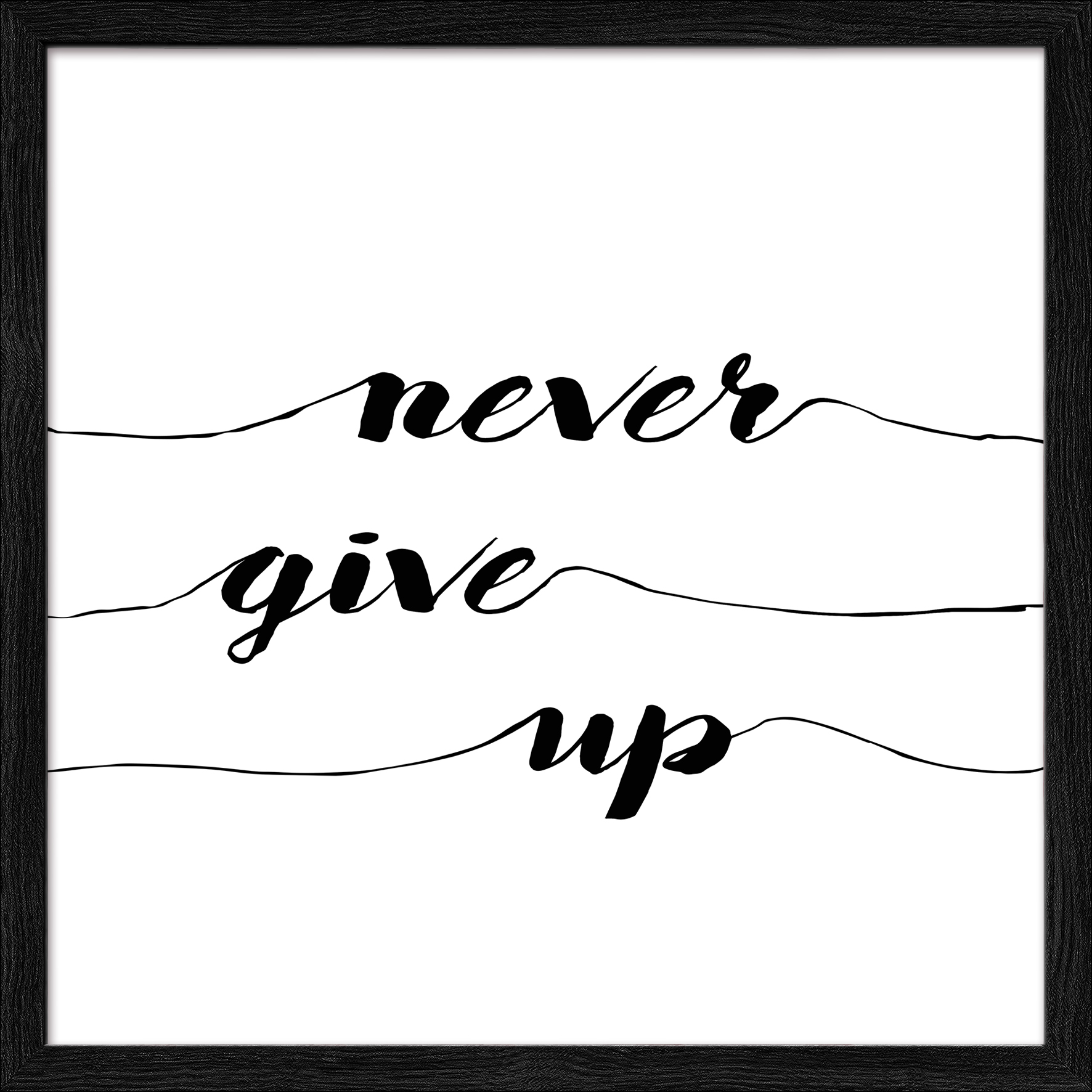 PRO ART Framed-Art Slim Scandic 33x33cm Never Give Up