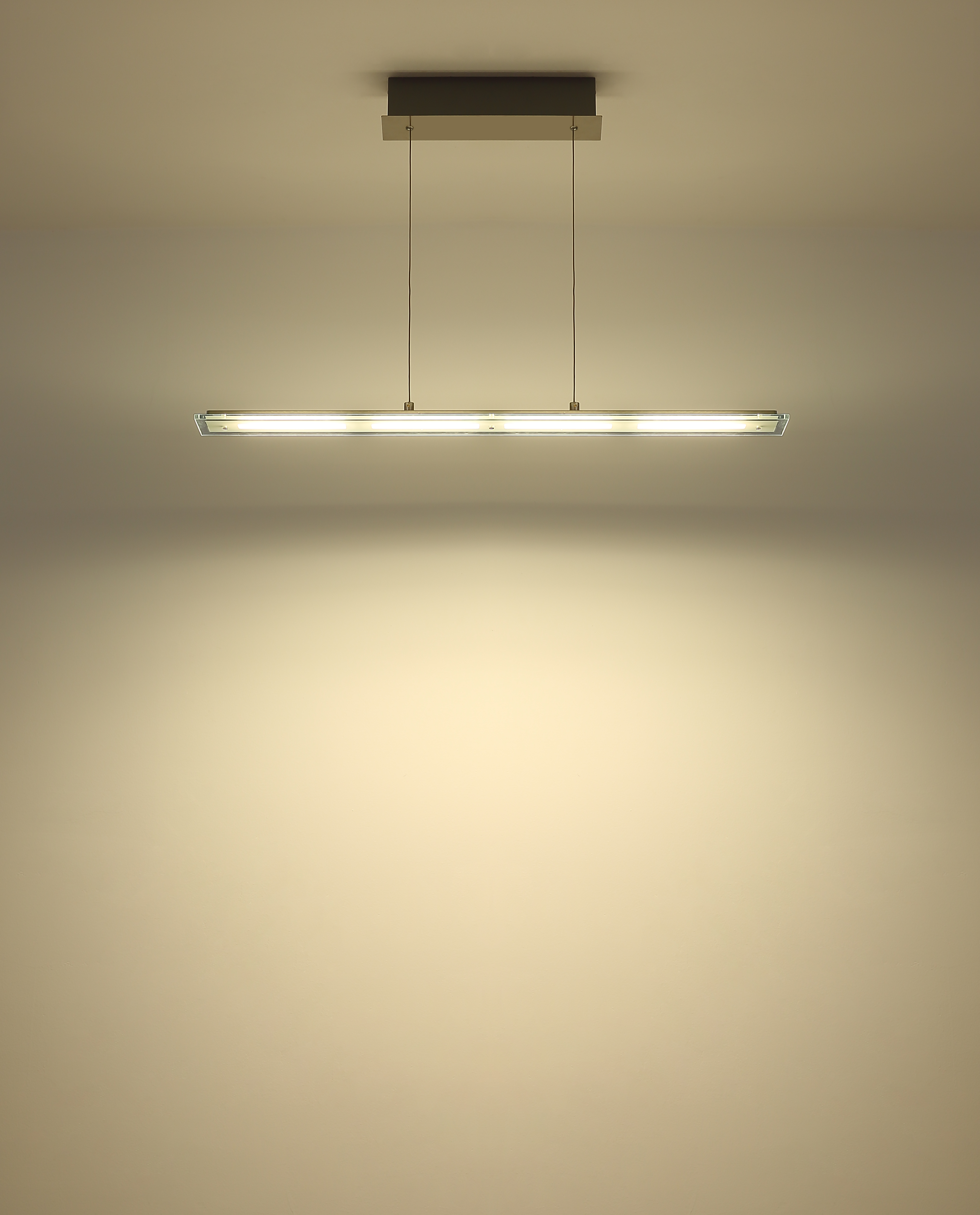 LED-Hängeleuchte in Fb. Nickel Matt, hängende Leuchte, Pendelleuchte, LED-Leuchte, Beleuchtung, Kabelleuchte