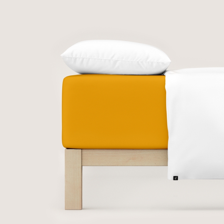 Schlafgut Pure Boxspring Spannbettlaken ca. 180x200-200x220cm in Farbe Yellow Deep