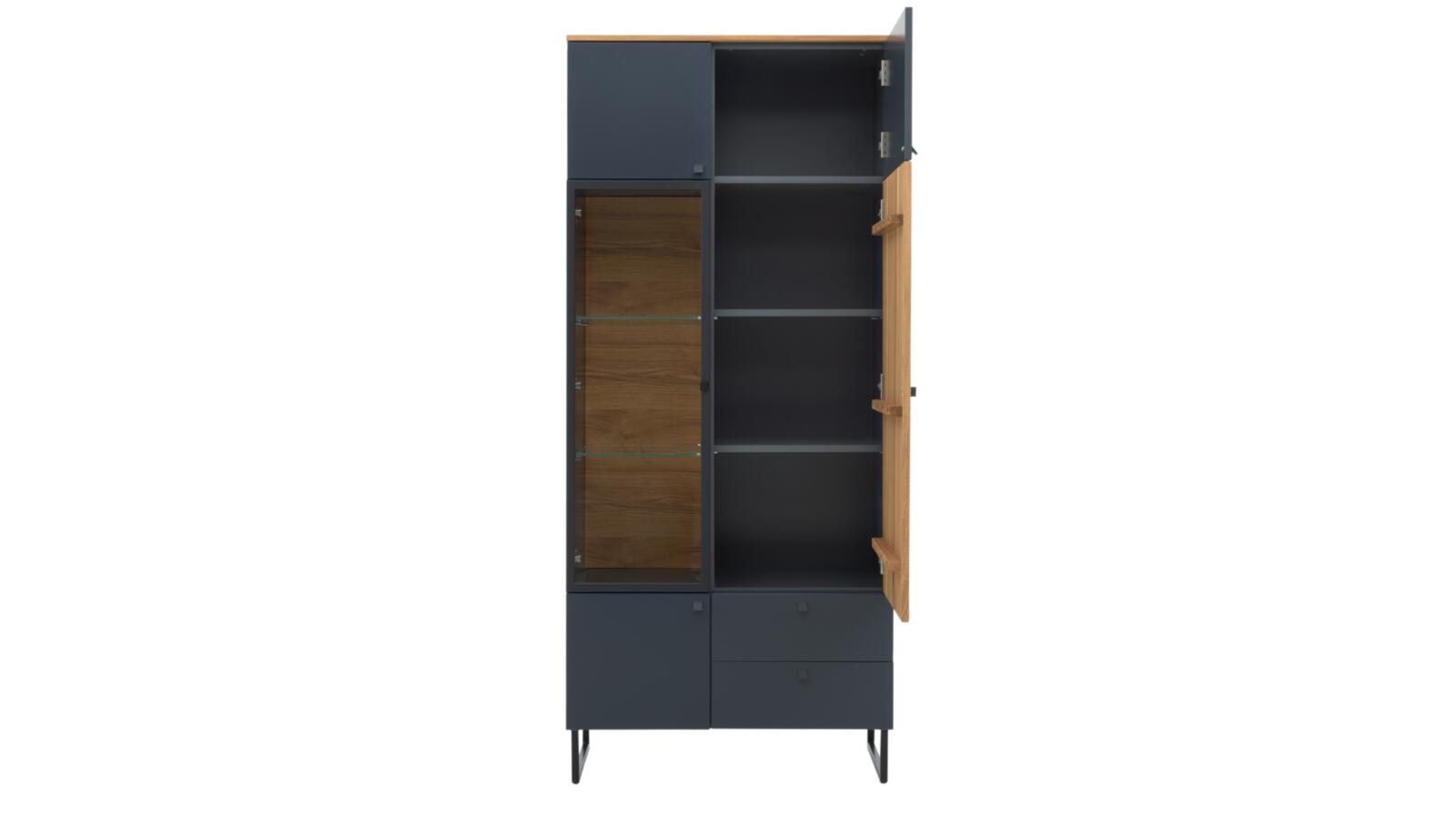 Interliving Vitrine INTERLIVING-5605 B/H/T ca.86x194x42cm in Lack quarzgrau Interliving Vitrine INTERLIVING-5605 B/H/T ca.86x194x42cm in Lack quarzgrau