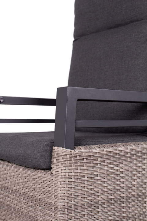 deVries Dining Relaxsessel MONTANA in PE-Rattan Spotty grey 