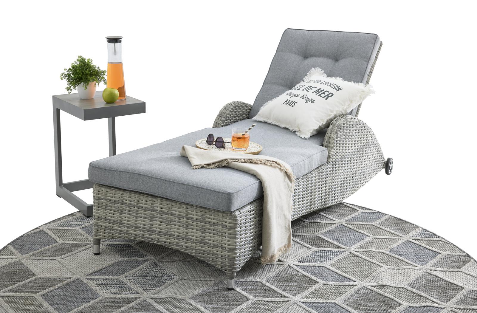 L.C. Wholesaler Beistelltisch Nizza ca. 32 x 40 x 54 cm in Keramik easy grey