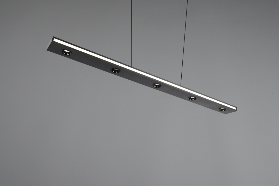 Trio LED-Pendelleuchte GRAHAM 7-flammig in Farbe schwarz matt, Kunststoff weiß Trio LED-Pendelleuchte GRAHAM 7-flammig in Farbe schwarz matt, Kunststoff weiß, Beleuchtung