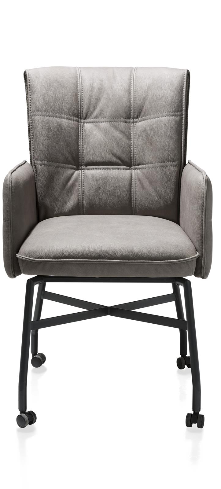 Henders & Hazel Armlehnstuhl EDEN ca. B57 H91 T69 cm in Leder/Stoffkombi Taurus grau