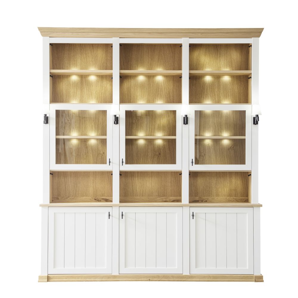 SCHÖNER WOHNEN-Kollektion Bücherwand VILLAGE in Weiß / Akzent Asteiche