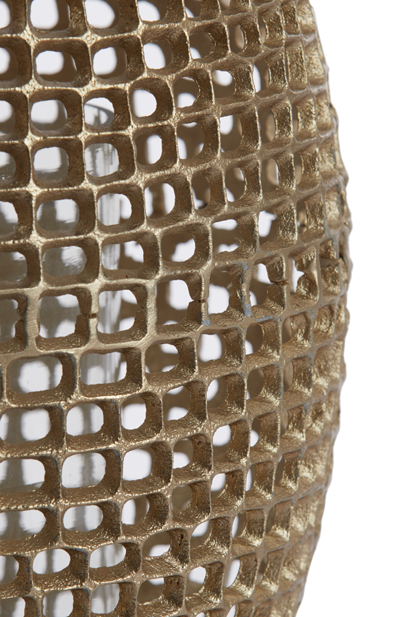 Windlicht MARCIO in antik gold, Glas klar