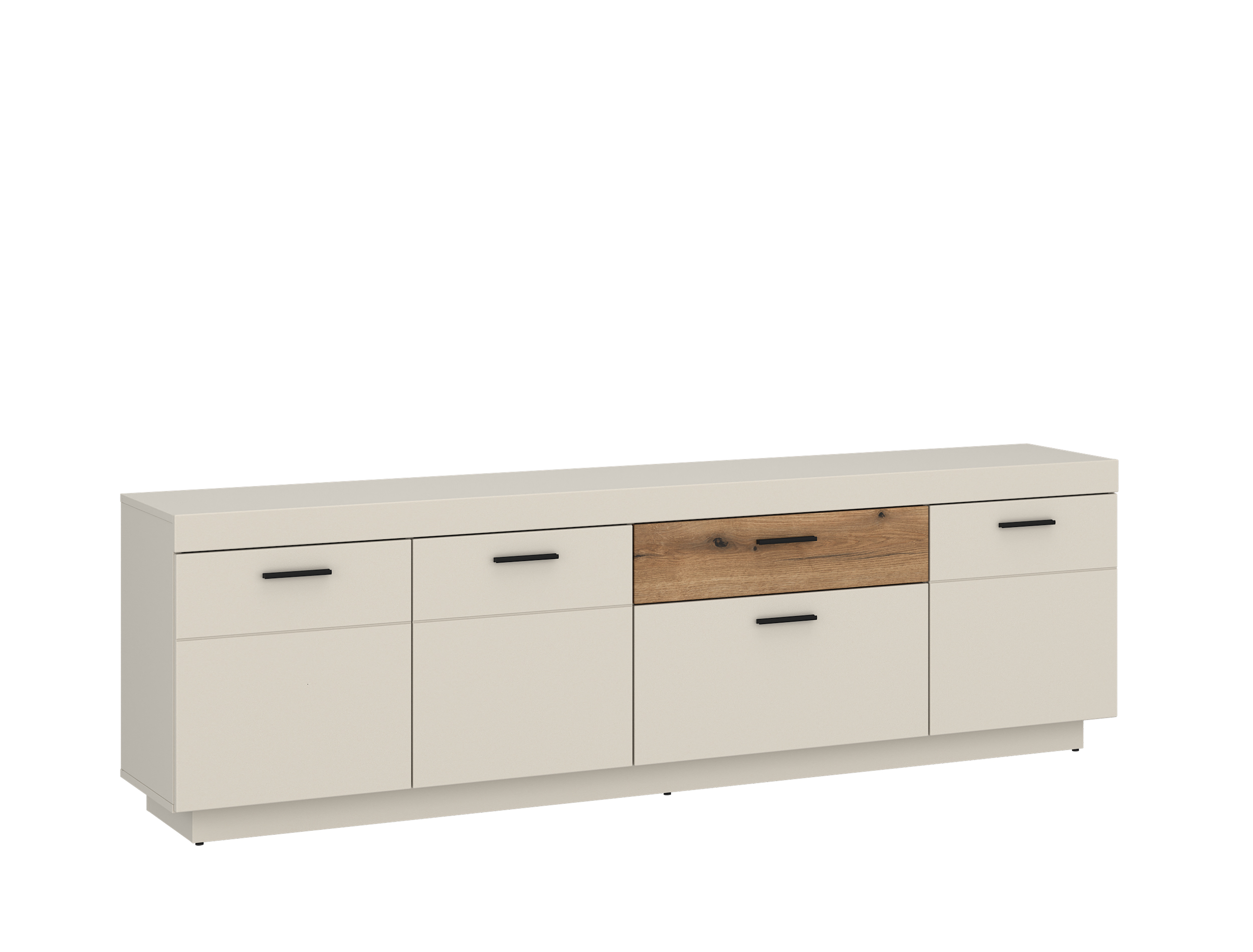 Wojcik Meble TV-Element LIGHTNING in Cashmere Dekor/Abs.Coast Evkoe, Sideboard, Esstischbuffet, Credenza, Holzakzent, Mattlack