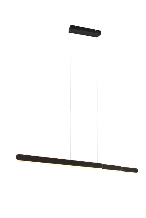 Trio LED-Pendelleuchte HELIOS in schwarz matt, Kunststoff weiß