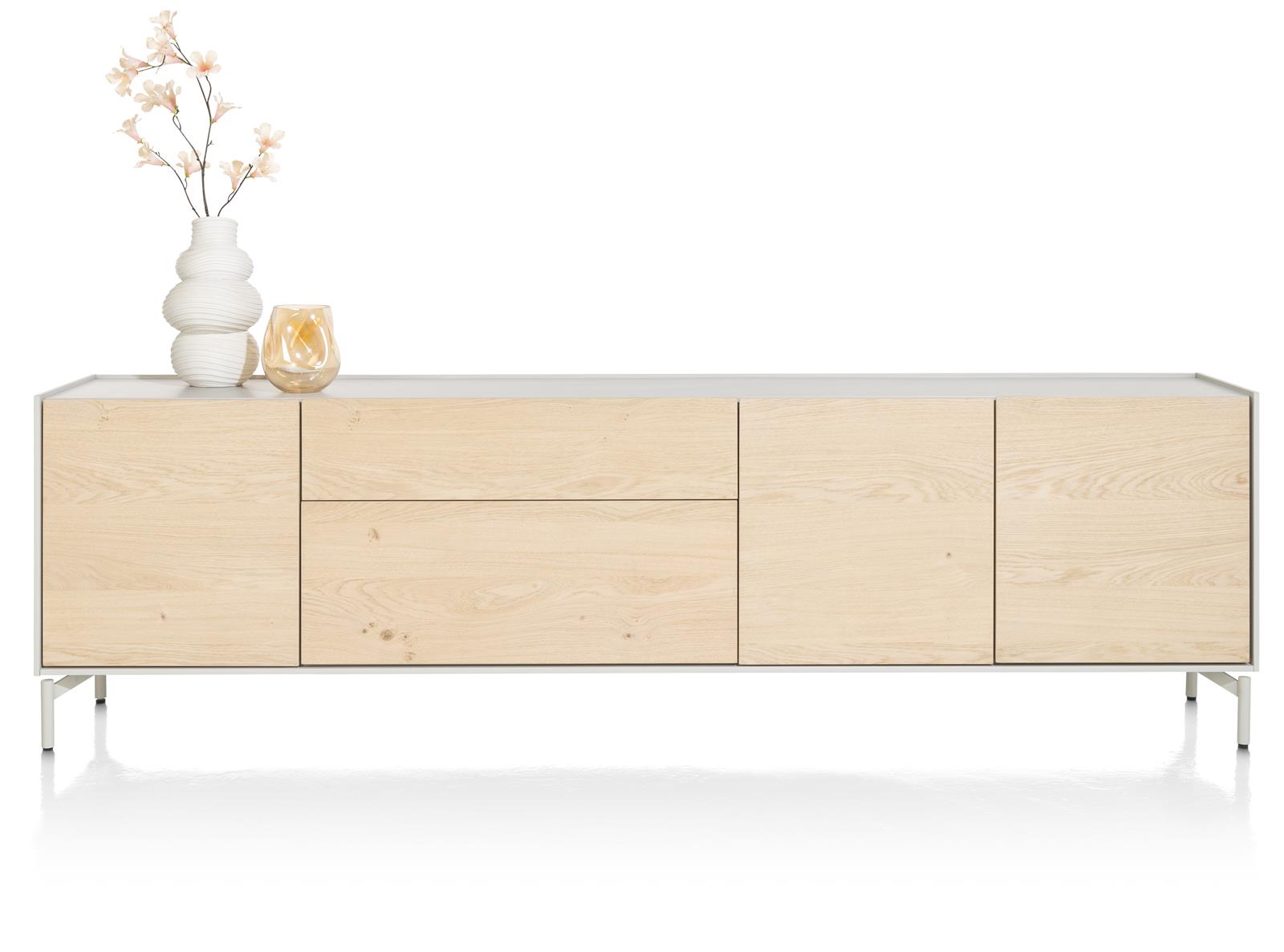 XOOON Sideboard NIORA ca. B240 H70 T42 cm in Eiche natur/silk grey lackiert