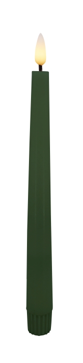 L.C. Wholesaler LED-Dinnerkerze 2er-Set WINTER ca. Ø 2,2, H 17,5cm in green smooth, ca. 2.2x17.5cm