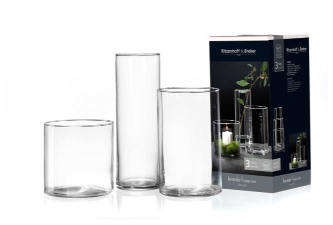 Ritzenhoff & Breker Vasen-Set LEONIE 3tlg. aus Glas klar Ritzenhoff & Breker Vasen-Set LEONIE 3tlg. aus Glas klar