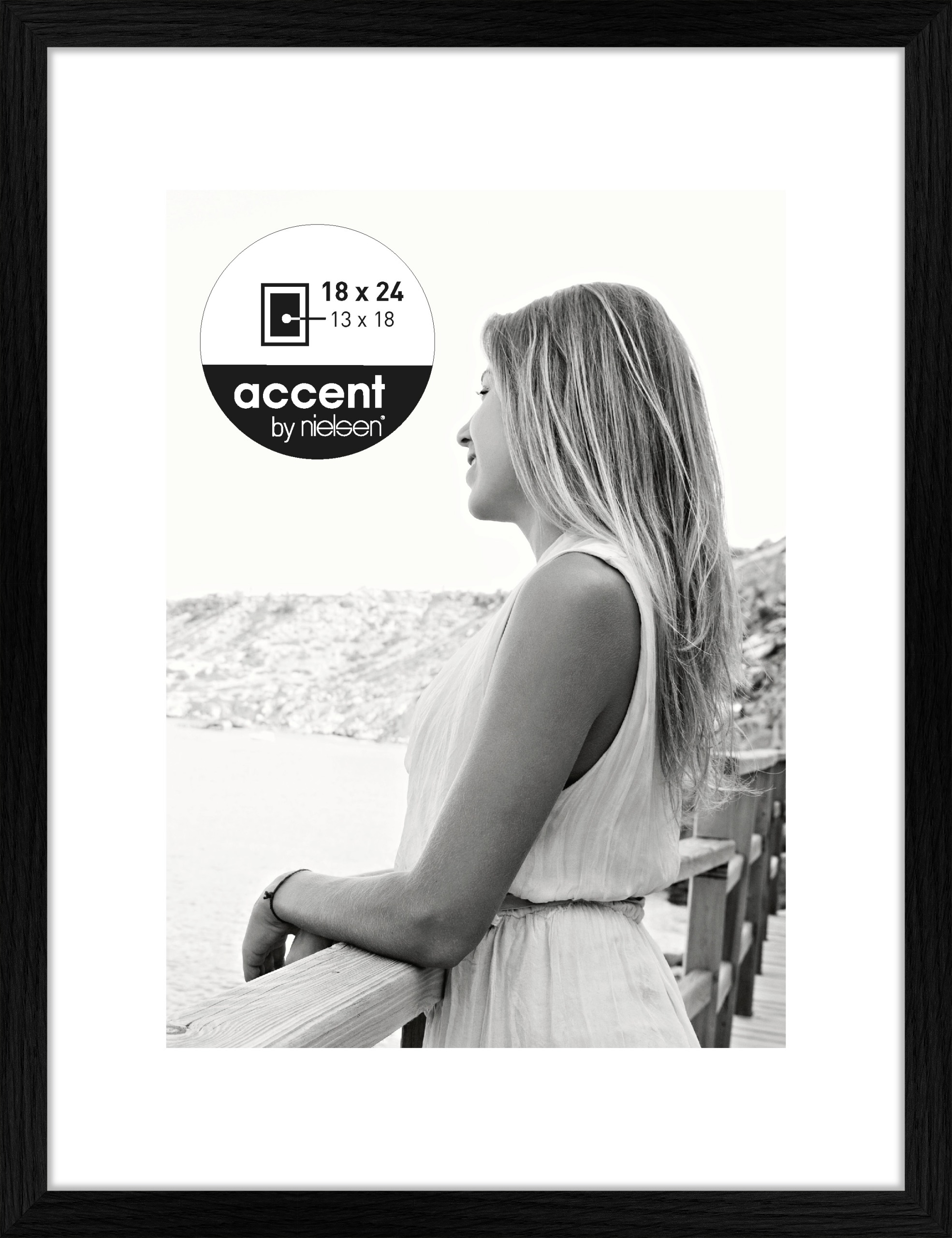 Accent by Nielsen Holz Bilderrahmen Aura ca. 18x24cm in Farbe Black