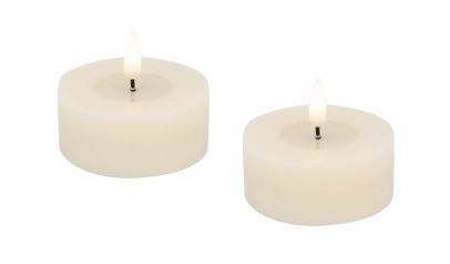 L.C. Wholesaler LED-Teelicht 2er-Set BASIC ca. Ø 6,8, H 3cm in Kunststoff cream, 6.8x3cm