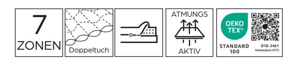 Breckle 7-Zonen Wendematratze PUR COMFORT 22 in Komfortschaum fest/medium