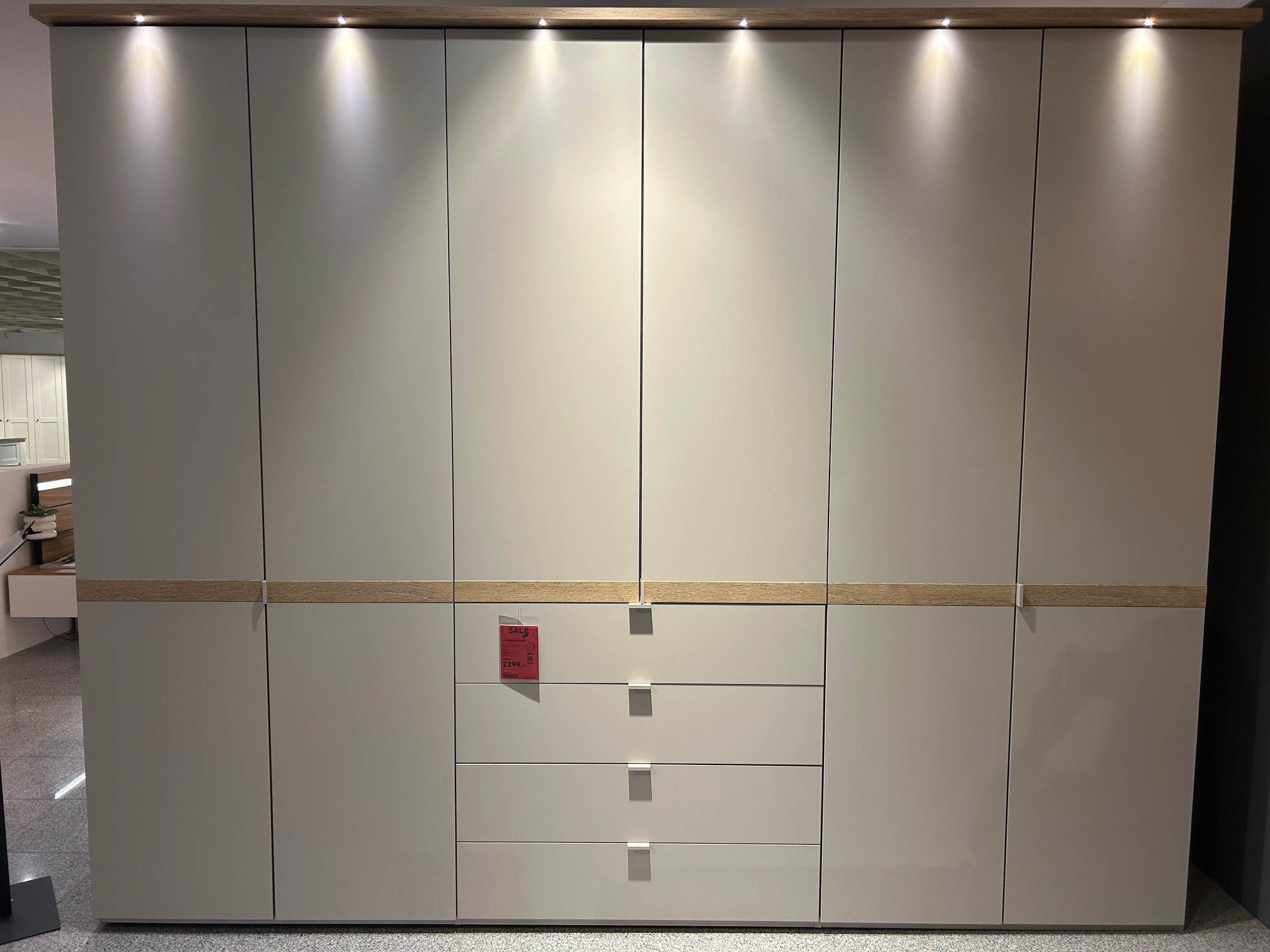 Musterring Kleiderschrank AIRLINE ca. B303 H242 T64 cm in Front Lack kristallgrau matt