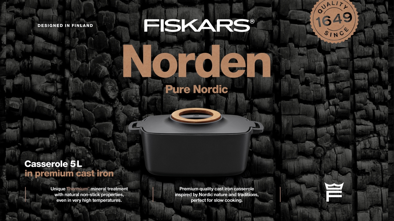 Fiskars Topf oval NORDEN 5Ltr. aus Gusseisen