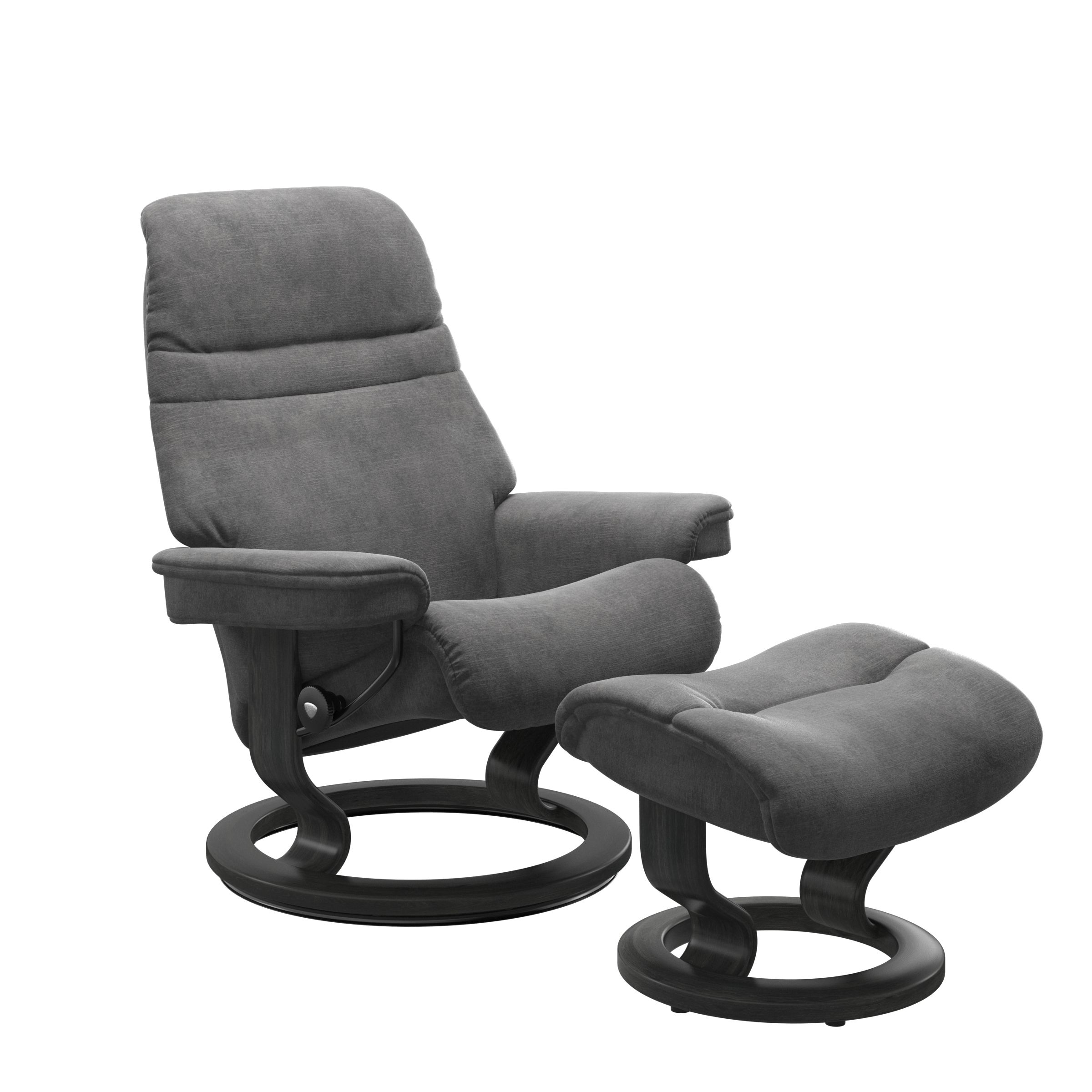 Stressless Sessel mit Hocker Sunrise Classic (S) in Stoff Magnolia light grey