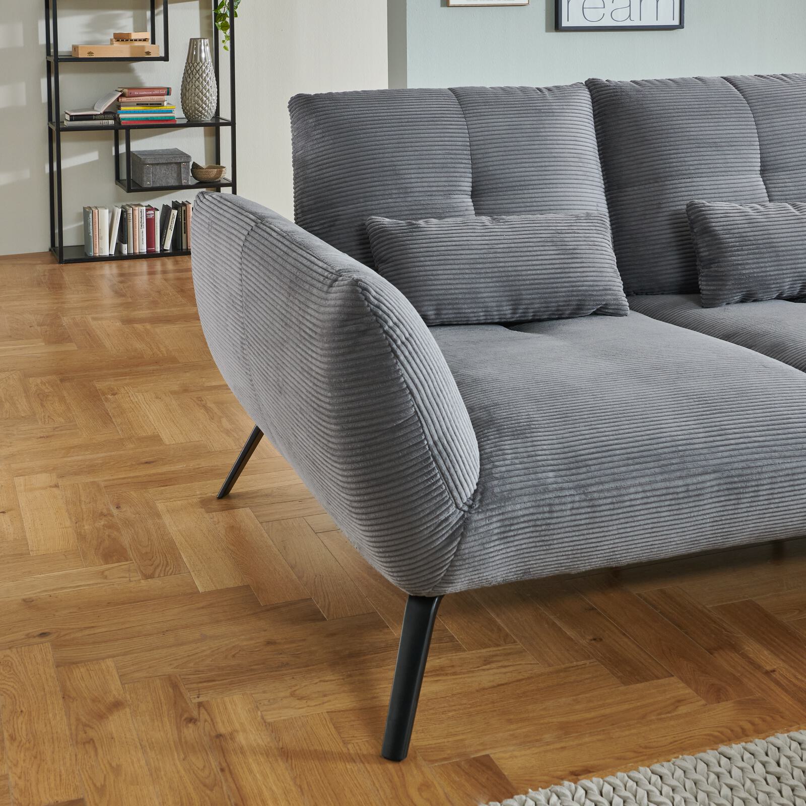 Poco Polstergruppe DOVER ca. 301x191cm in Stoff Cord Lincoln hellgrau