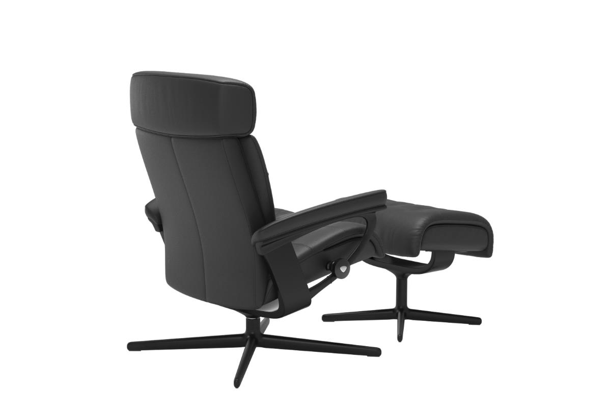 Stressless Sessel mit Hocker ERIK ca. B91 H100 T136 cm in Leder Velaro 38 anthrazit