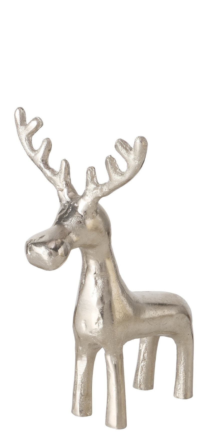 Boltze Figur Tarni ca. 21cm in Farbe Aluminium vernickelt silber, Figur, Hirsch, Säugetier, Tierwelt, Pferd