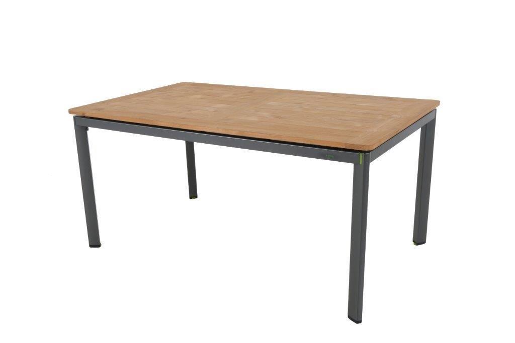 MWH Tisch ALUTAPO ca. 160x95cm in Farbe Teakholzplatte/Aluminium eisengrau, Moebel, Tabelle, Kaffeetisch, Schreibtisch, Esstisch