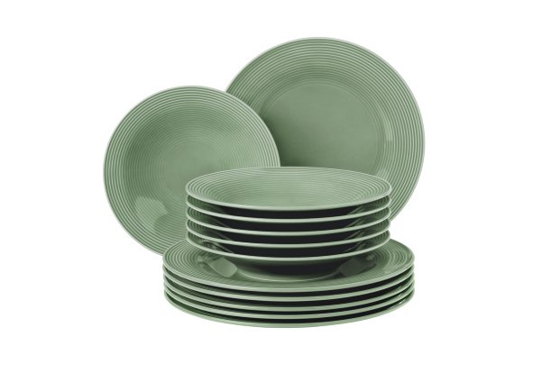 Seltmann Weiden Tafelservice 12-teilig BT Beat 3 Salbeigrün Seltmann Weiden Tafelservice 12-teilig BT Beat 3 Salbeigrün , Geschirr, Teller, Vorspeiseset, Porzellan, grün