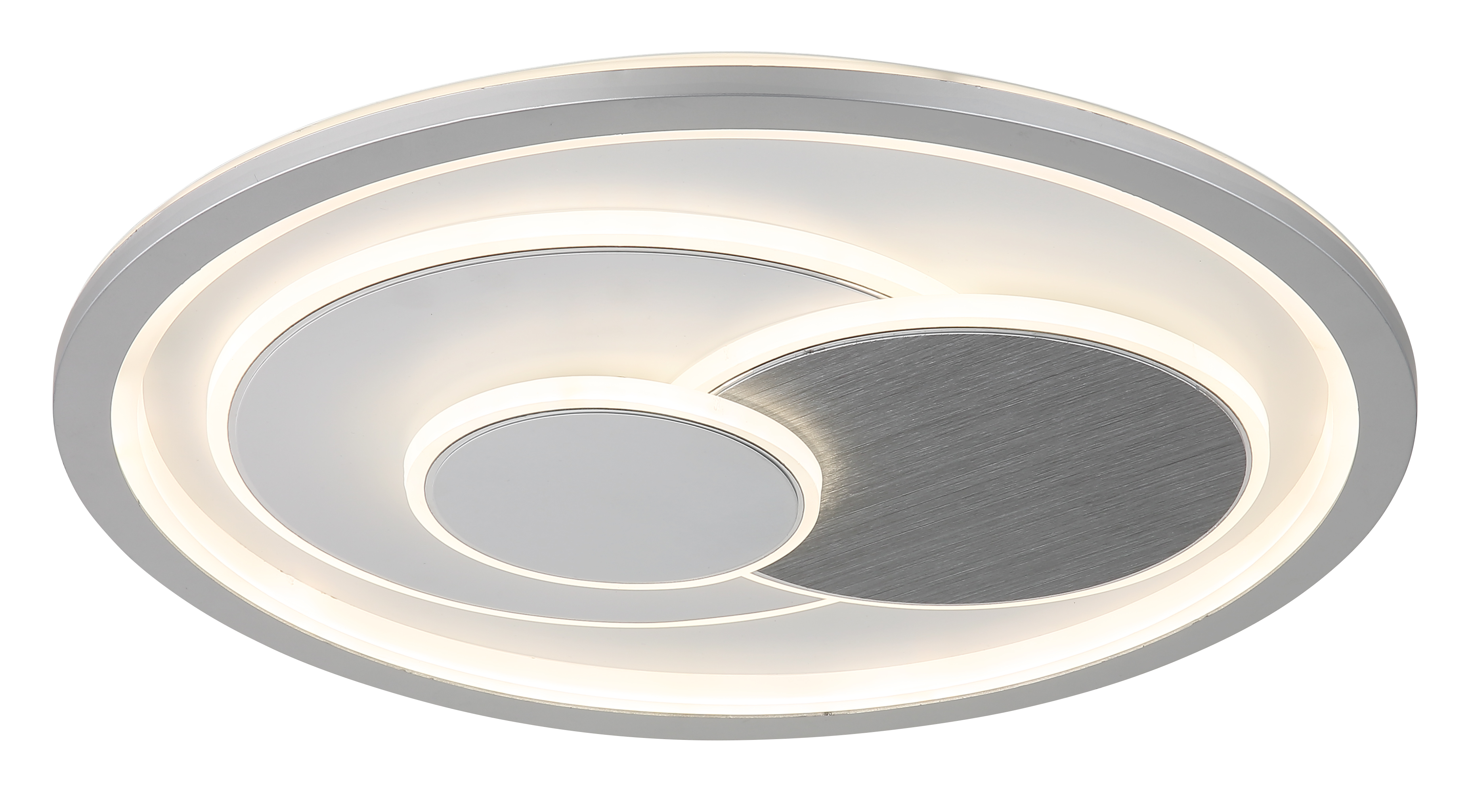 LED-Deckenleuchte in Fb. Weiß Matt, deckenleuchte, LED, kreisförmig, stahloptik, dimmbar