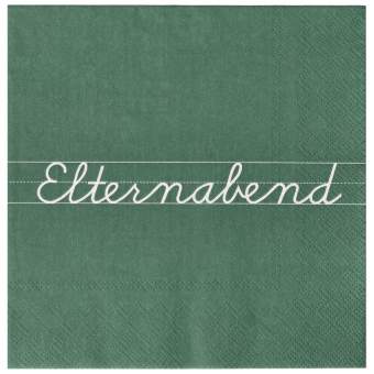 Serviette ELTERNABEND in Elternabend, grünes notebook, lederoptik, klemmband, elternabend, notizbuch