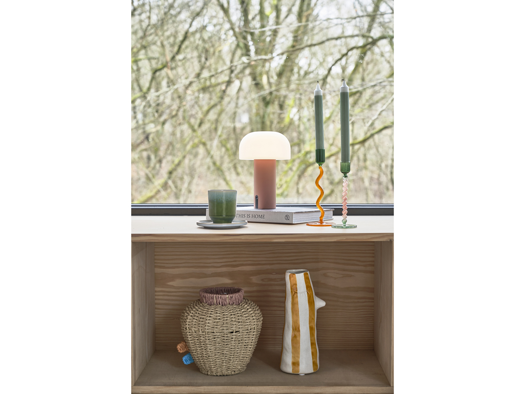Villa Collection Glaskerzenhalter 8,5 cm in Farbe grün/amber