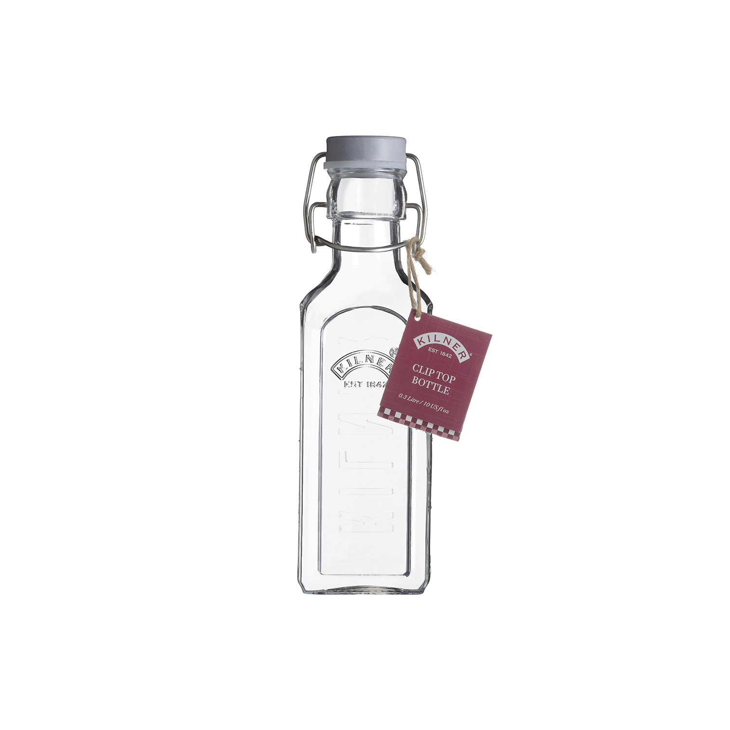 Profino Glasflasche mit Bügelverschluß, eckig, 300 ml