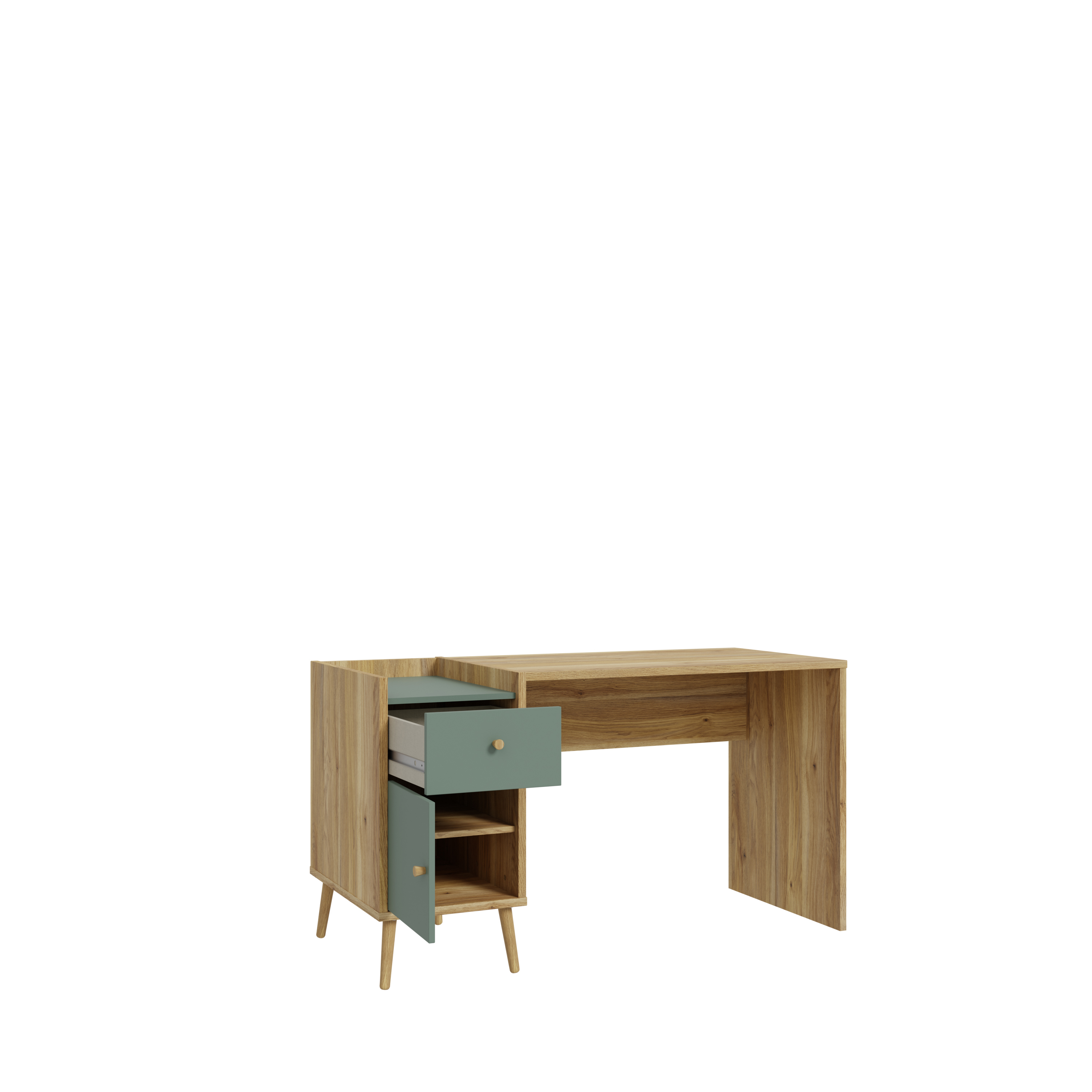 Forte Fabryki Mebli Schreibtisch WHENUA in Mauvella Oak/Sage