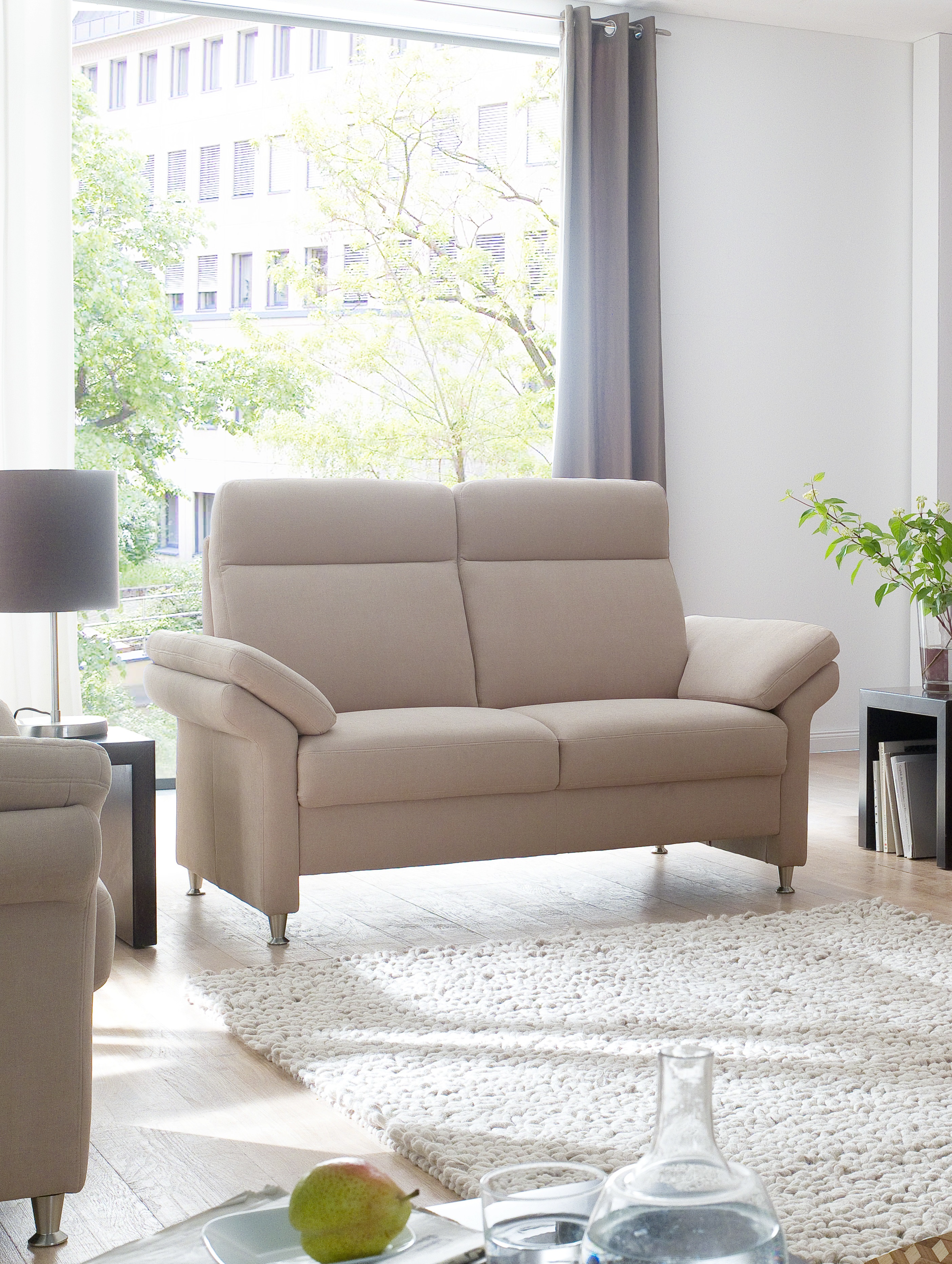 Carina Polstermöbel Sofa 2-sitzig PRIMUS in Stoff Easy Care white
