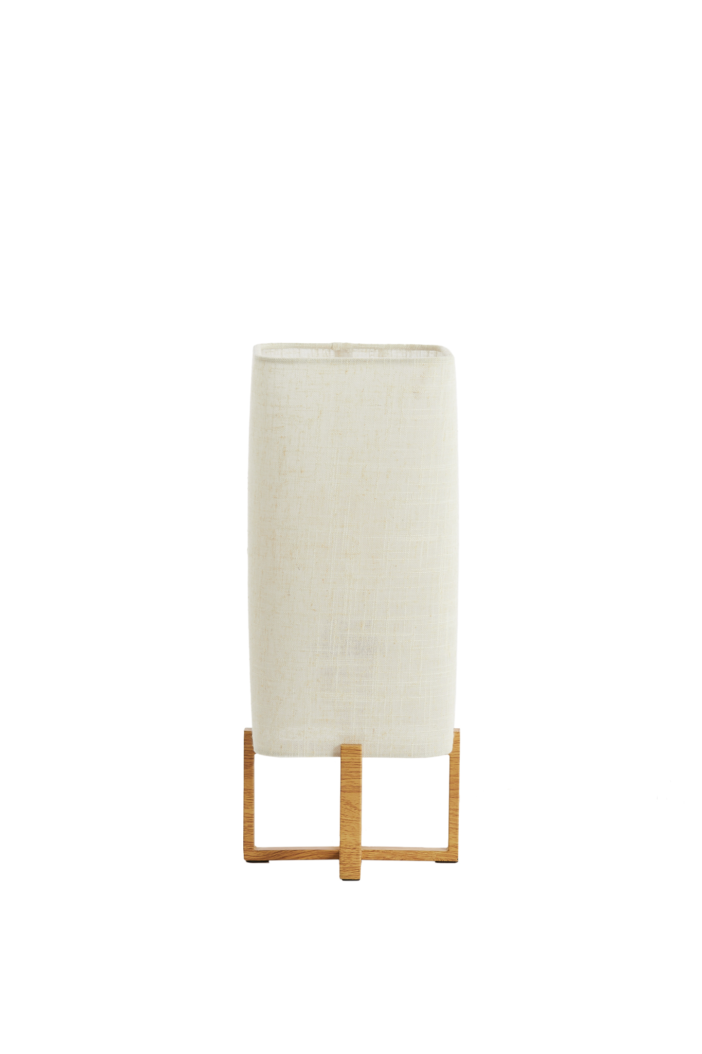 Tischleuchte ca. 17x17x39cm in wood Print natur+Linen creme