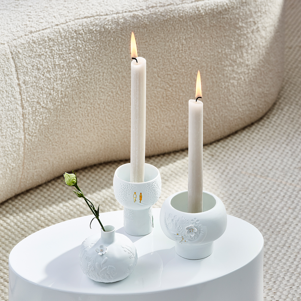 Vase BLUMENGARTEN in Farbe weiß, Kerzen, Kerzenhalter, Porzellan, Vase, Dekoration