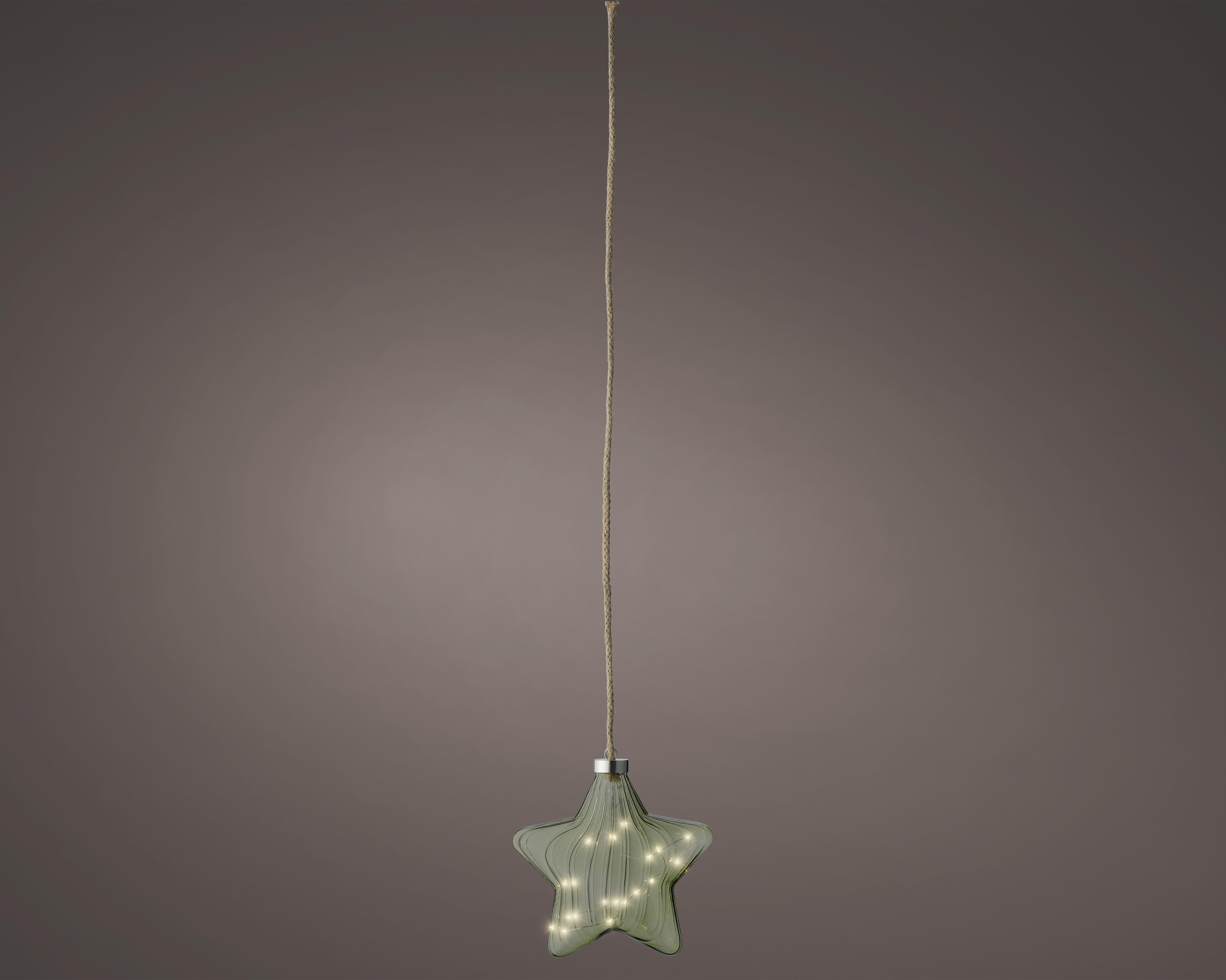Kaemingk LED-Stern indoor 487599 ca. B20 H20 cm in Grün/Weiß, Zubehor, Schmuck, Halskette