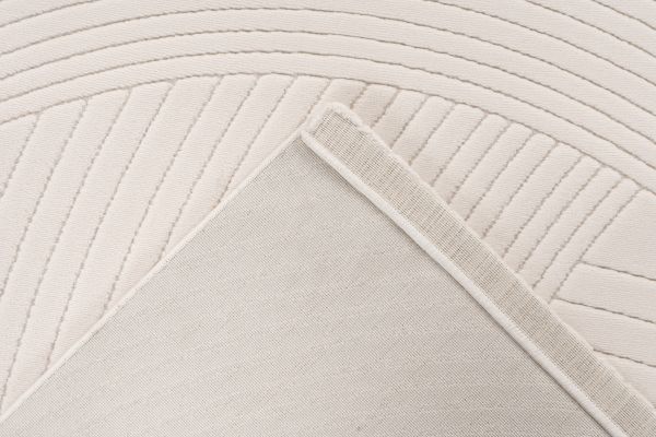 Webteppich NAPOLI ca. 160x230cm in Farbe ivory, Teppich, Runder Teppich, Gestepptes Muster, Beige, Eckdetail