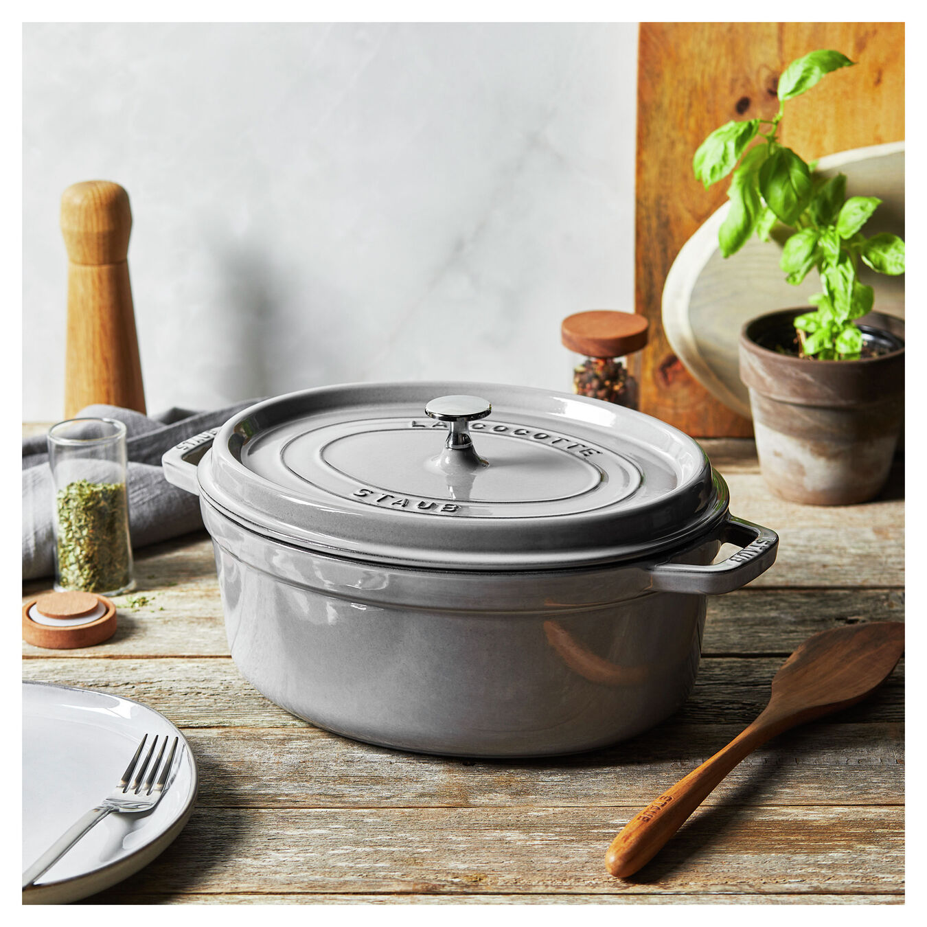 staub Cocotte 31cm LA COCOTTE in Farbe Graphit-Grau