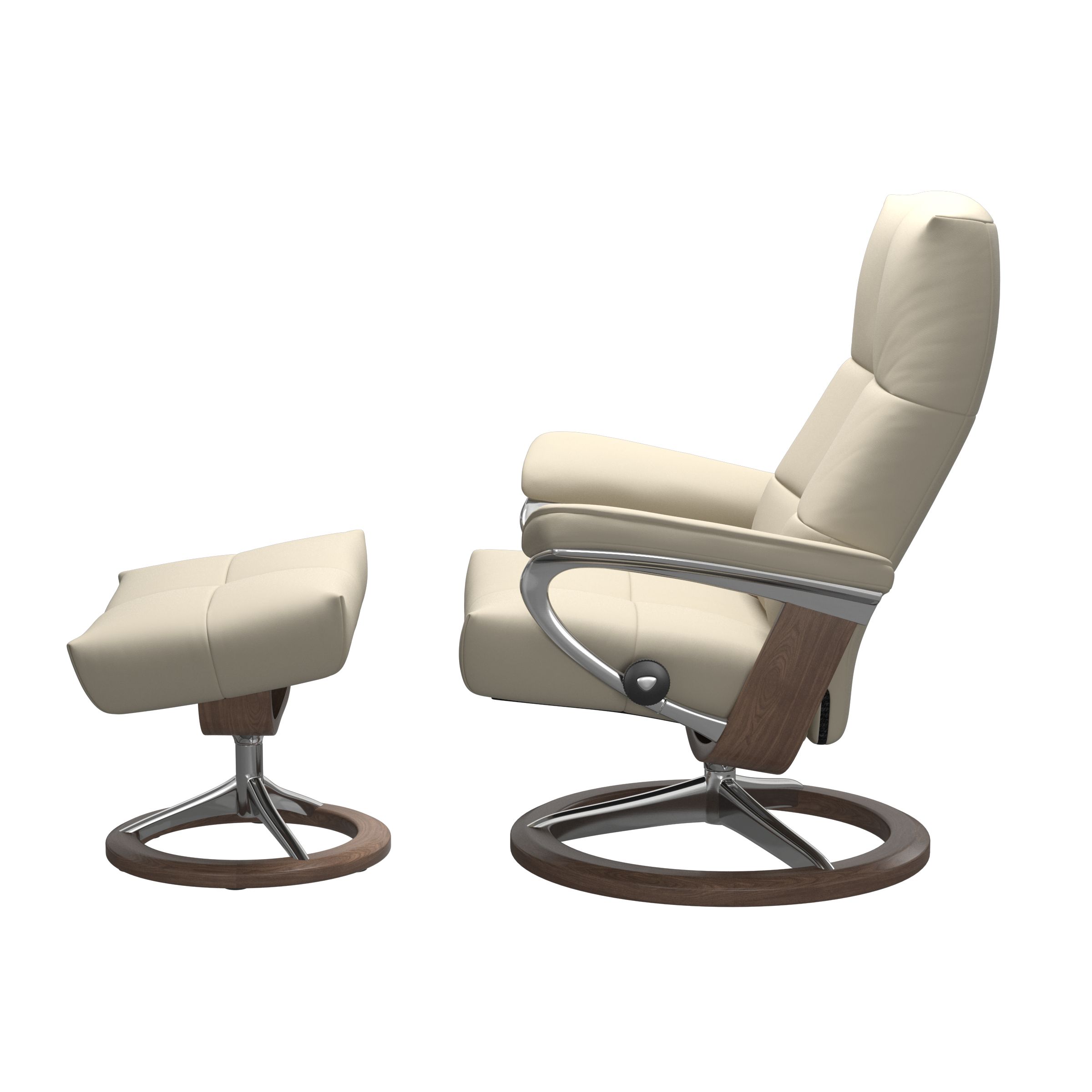 Stressless Sessel mit Hocker DAVID SIGNATURE (L) in Leder Batick cream