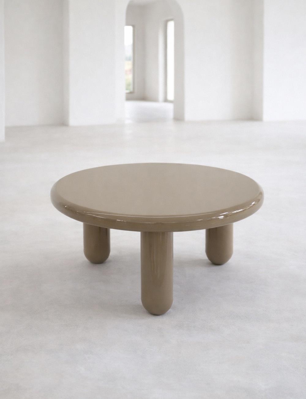 COCO MAISON Mauro couchtisch h38cm , Tisch, Beistelltisch, Rund, Beige, Glänzend