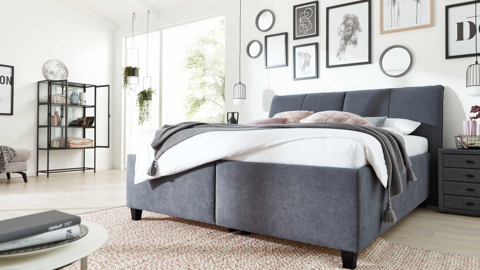 Interliving Polsterbett IL-1414 in Grau Interliving Polsterbett IL 1414 ca. 180 x 200 cm in Stoff grau
