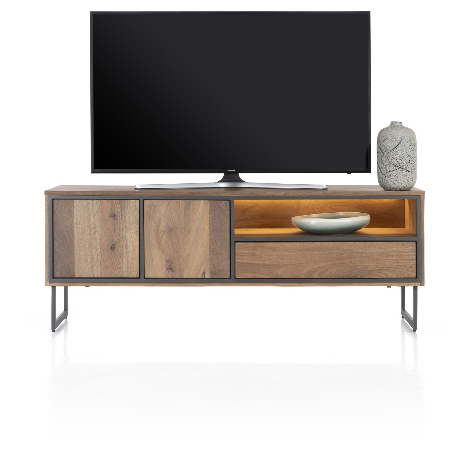 Henders & Hazel Lowboard TRAPANI ca. B160 H60 T42 cm in Mango furniert smoked lack. Henders & Hazel Lowboard TRAPANI ca. B160 H60 T42 cm in Mango furniert smoked lack., fernsehschrank, holzoptik, lowboard, tv-möbel, schrank mit schublade