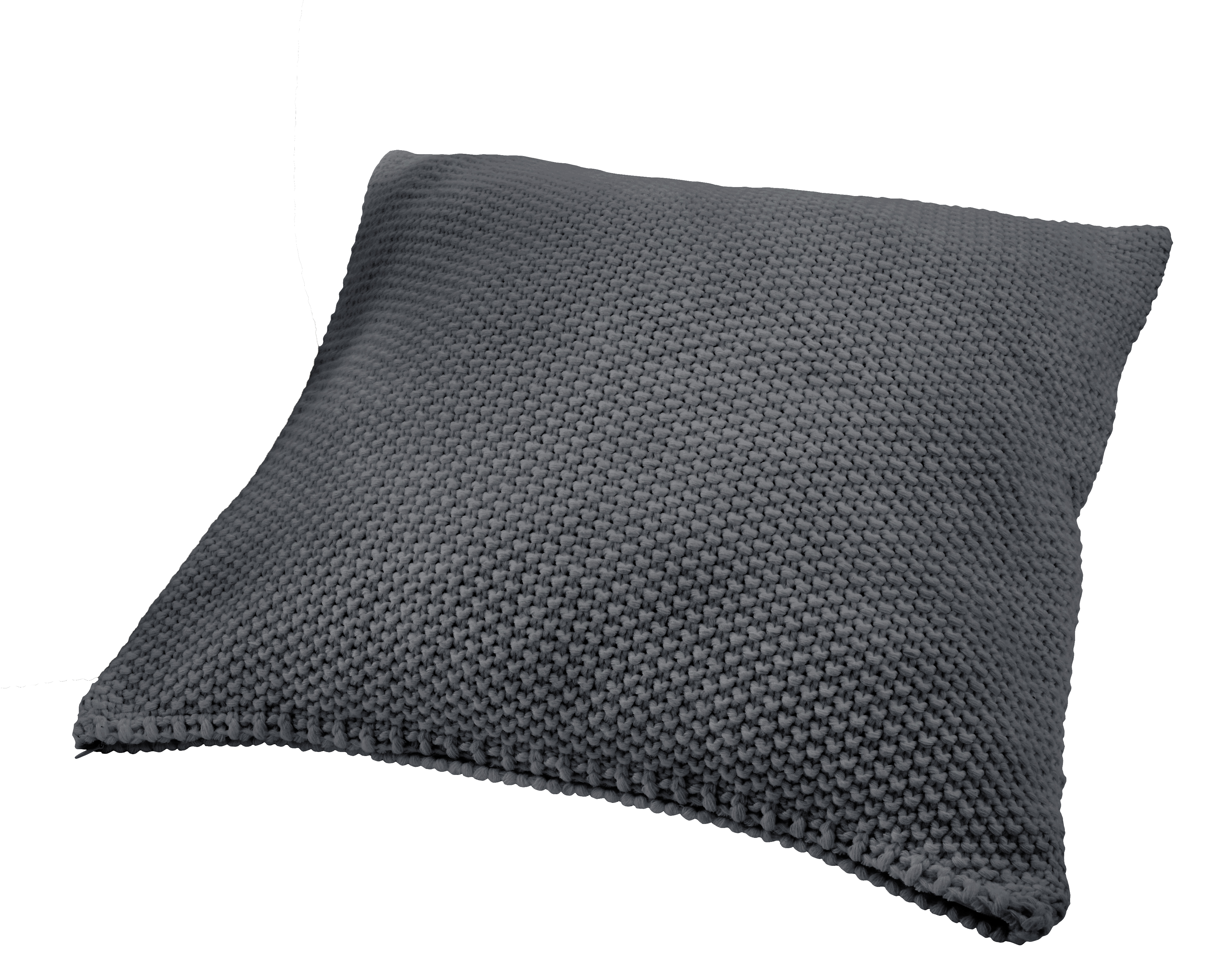 Hahn Haustextilien Strickkissenhülle 50x50cm in Farbe anthrazit, Kissen, Dekoration für Zuhause