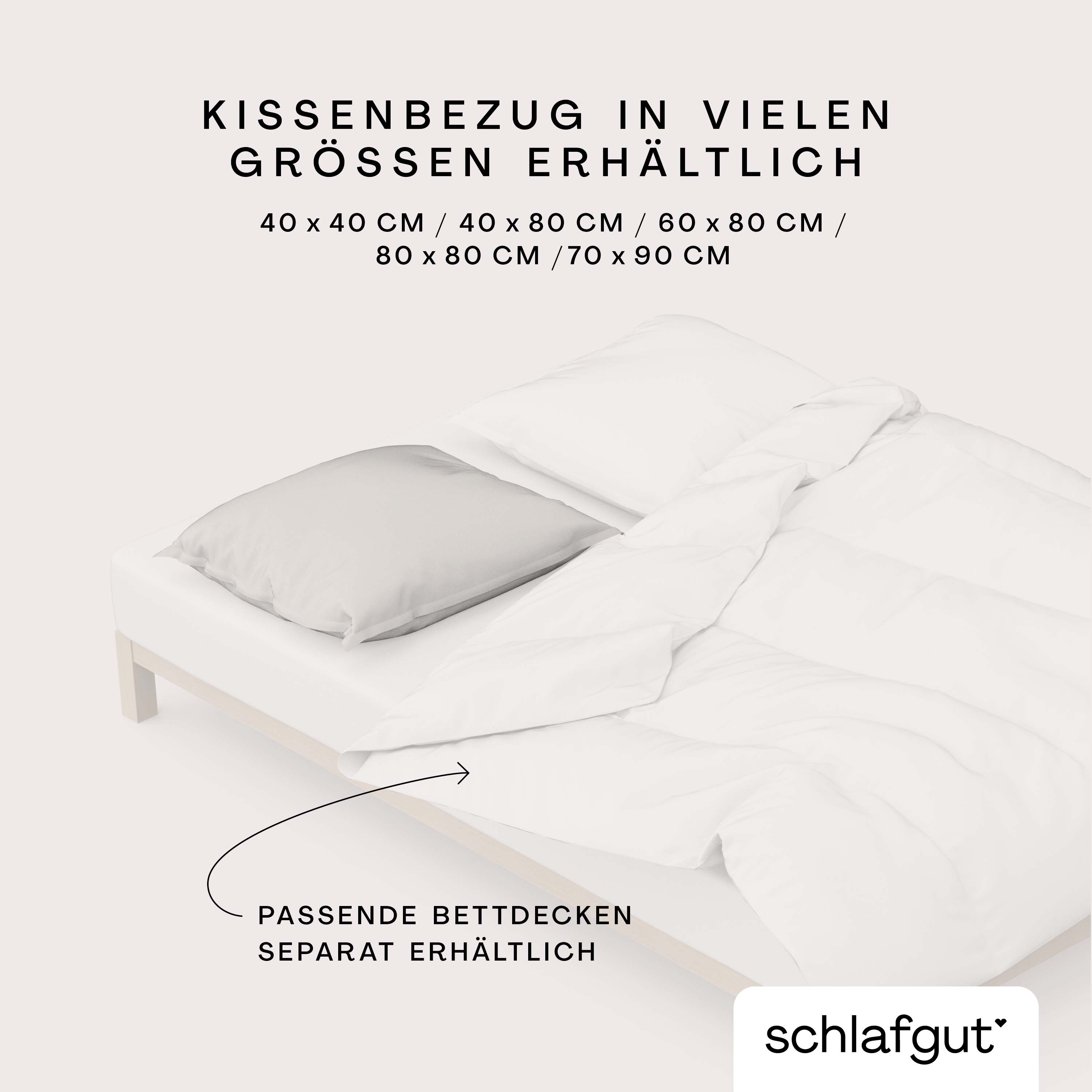 Schlafgut Kissenbezug 40x80 cm KISSENBEZUG in sand light Schlafgut Kissenbezug 40x80 cm KISSENBEZUG in sand light, betttuch, bettdecke, bettbezug, schlafzimmer, kissenbezug