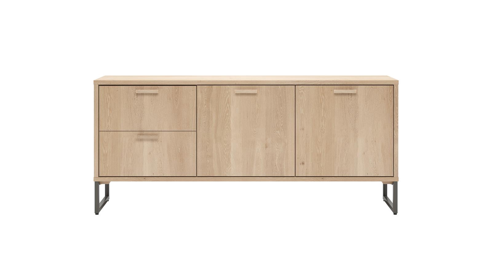 Henders & Hazel Sideboard CASTELLO ca. B181 H80 T42 cm in Eiche natur furniert Henders & Hazel Sideboard CASTELLO ca. B181 H80 T42 cm in Eiche natur furniert