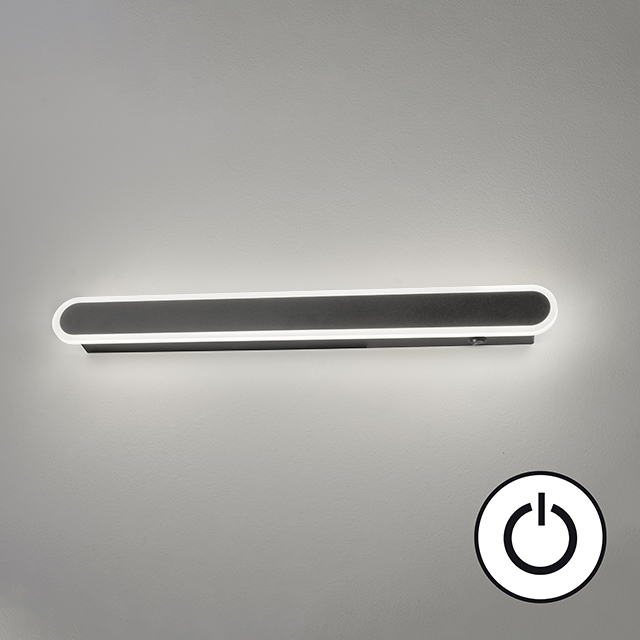 Fischer & Honsel LED-Wandleuchte STRETTO in Metall sandschwarz/Acryl satiniert