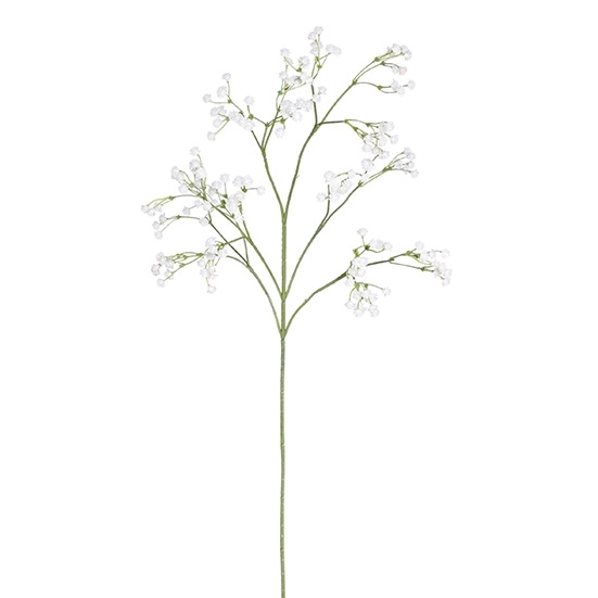 Gypsozweig 6 in Poly,60cm, artificial flower, baby's breath, spray floral, green stem, white blossoms