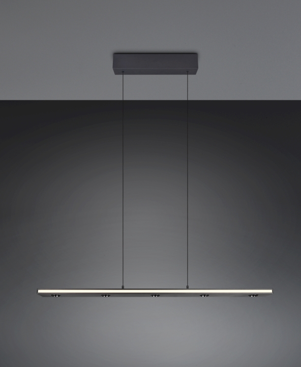 Trio LED-Pendelleuchte GRAHAM 7-flammig in Farbe schwarz matt, Kunststoff weiß, Elektronik, Bildschirm