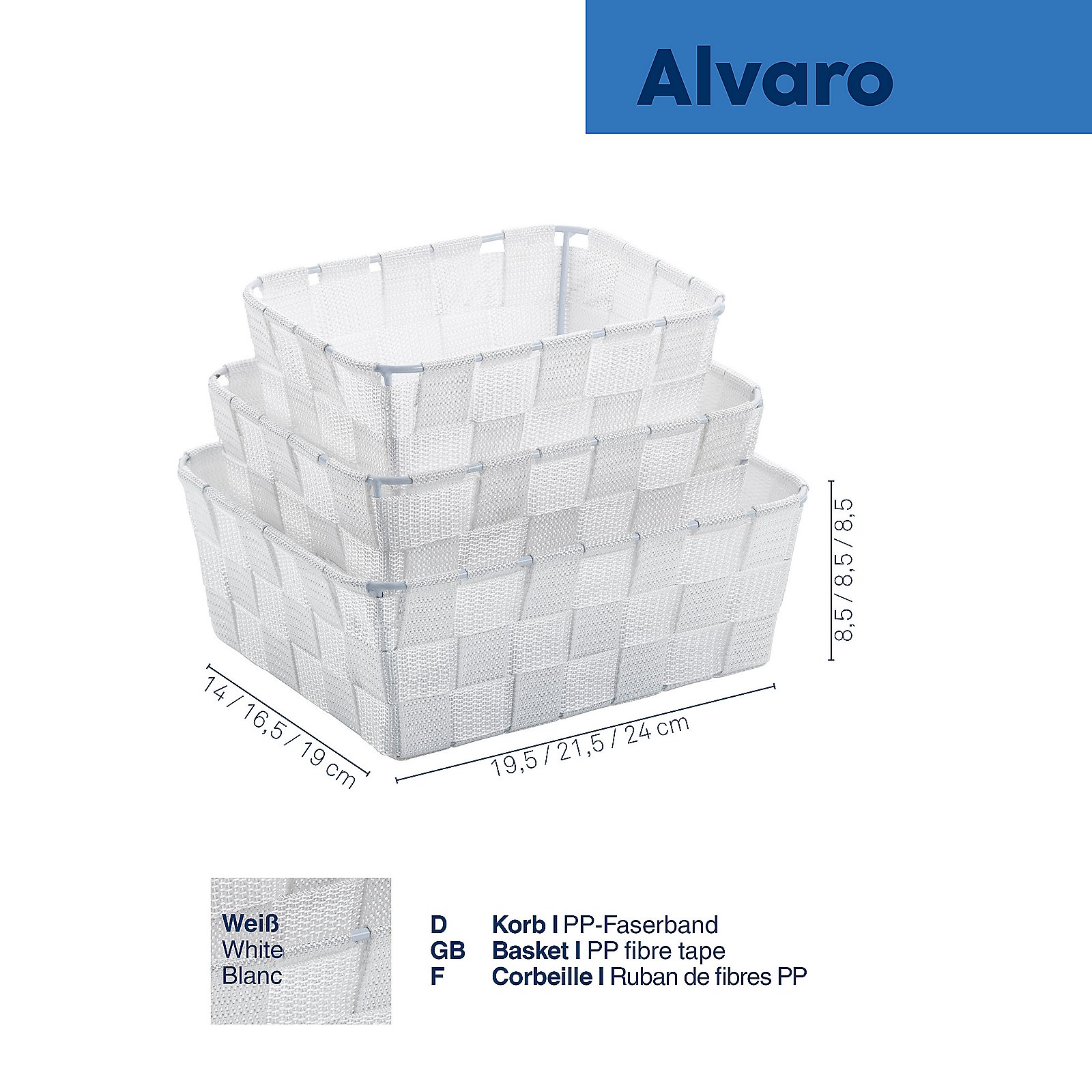 Kela Korb-Set Alvaro weiß ALVARO in Kela Korb-Set Alvaro weiß ALVARO in