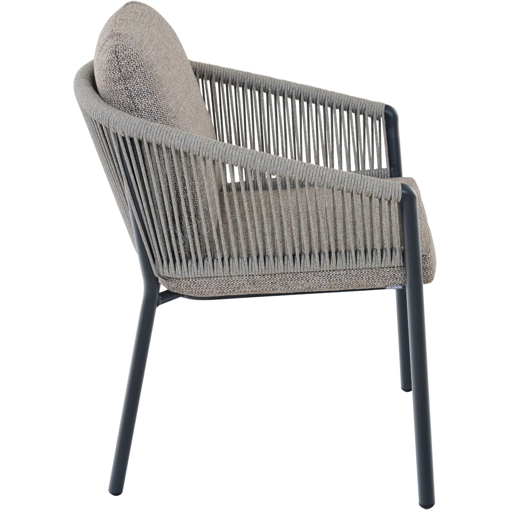 Stapelsessel MERANO in Farbe Aluminium anthrazit/Kissen aus Polyester in taupe braun , Moebel, Stuhl, Kissen, Dekoration für Zuhause