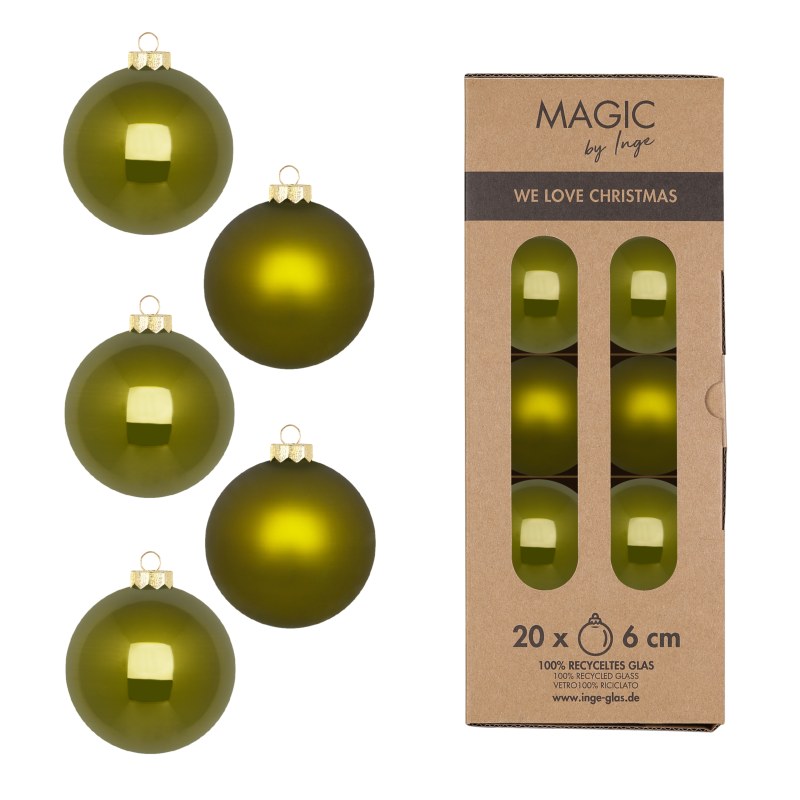 Kugel 6cm in Farbe Green Olives (20 Stück/Box), Zubehor, Sphäre